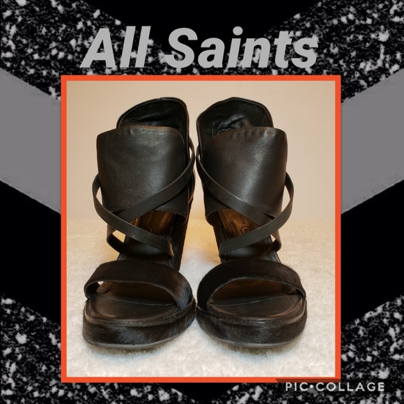 All Saints Shoes - All Saints Leather & Mohair Heels Size 6